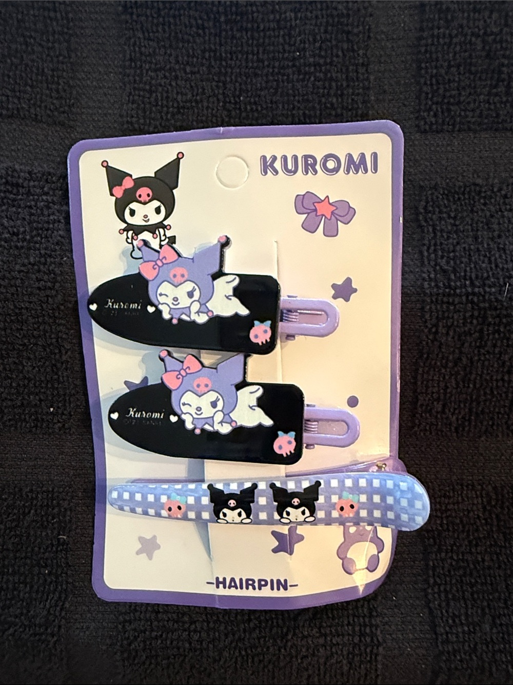 Kids Kuromi Hairpin Set in Purple and Black